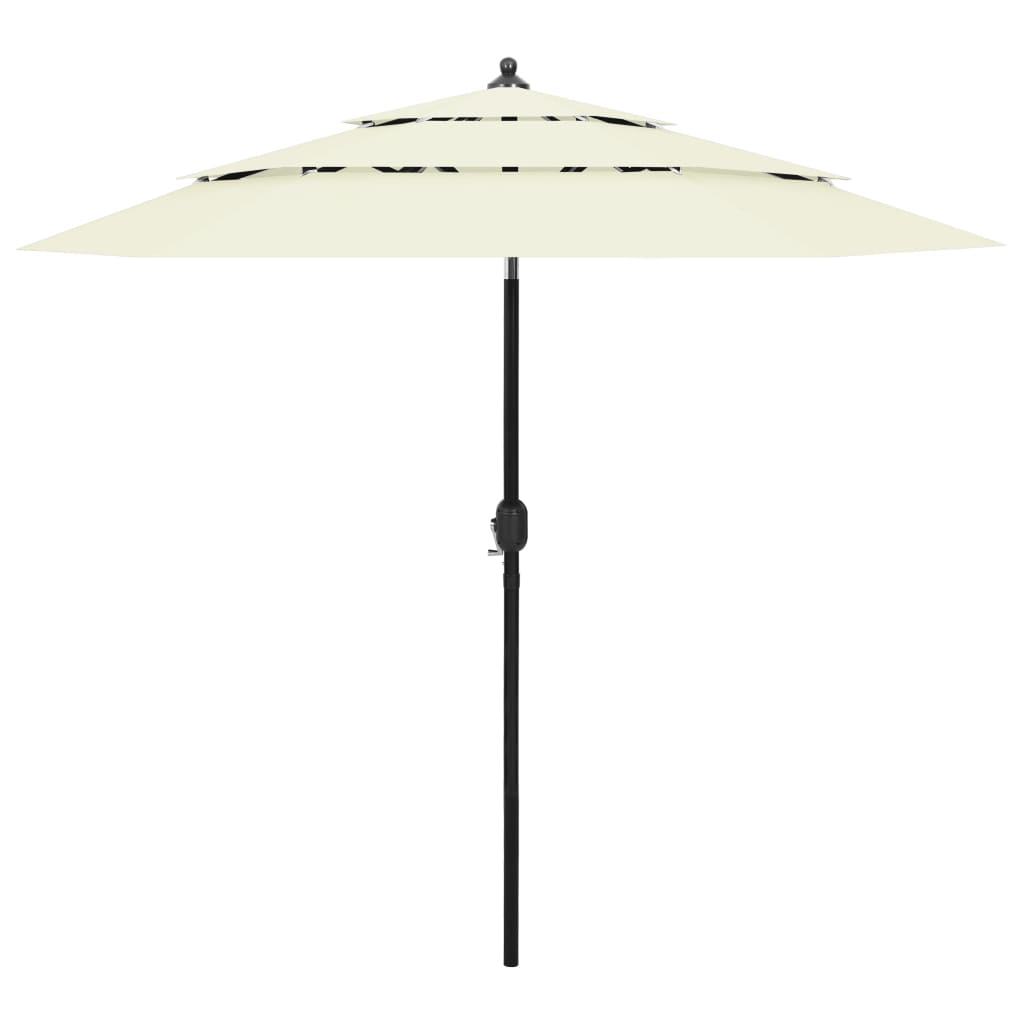 Berkfield 3-Tier Parasol with Aluminium Pole Sand 2.5 m