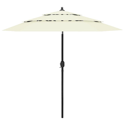 Berkfield 3-Tier Parasol with Aluminium Pole Sand 2.5 m