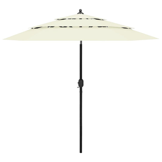 Berkfield 3-Tier Parasol with Aluminium Pole Sand 2.5 m