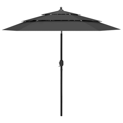 Berkfield 3-Tier Parasol with Aluminium Pole Anthracite 2.5 m