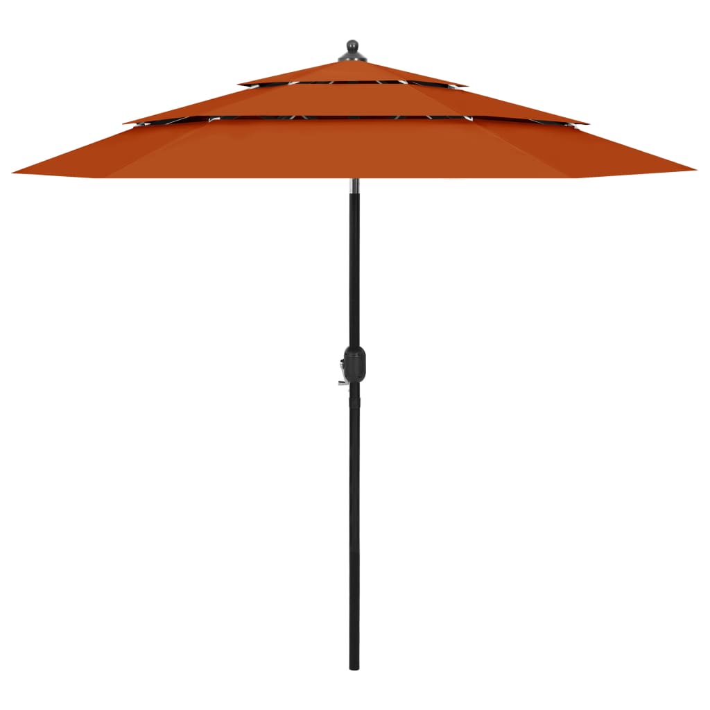 Berkfield 3-Tier Parasol with Aluminium Pole Terracotta 2.5 m
