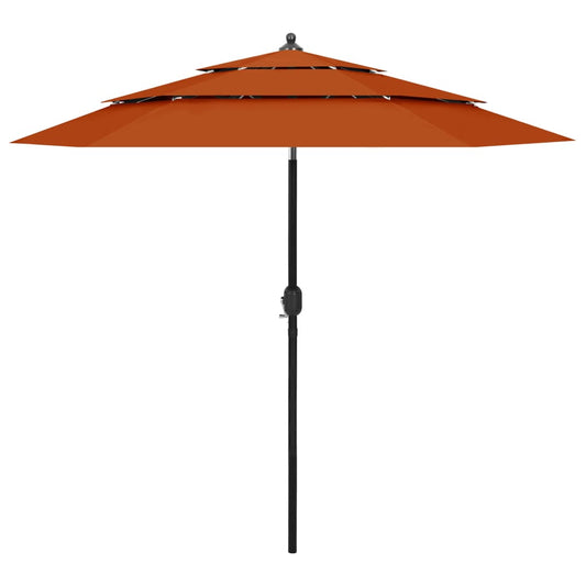 Berkfield 3-Tier Parasol with Aluminium Pole Terracotta 2.5 m