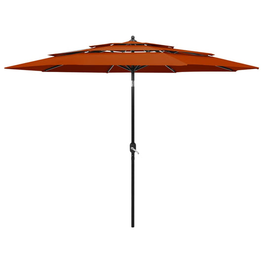 Berkfield 3-Tier Parasol with Aluminium Pole Terracotta 3 m