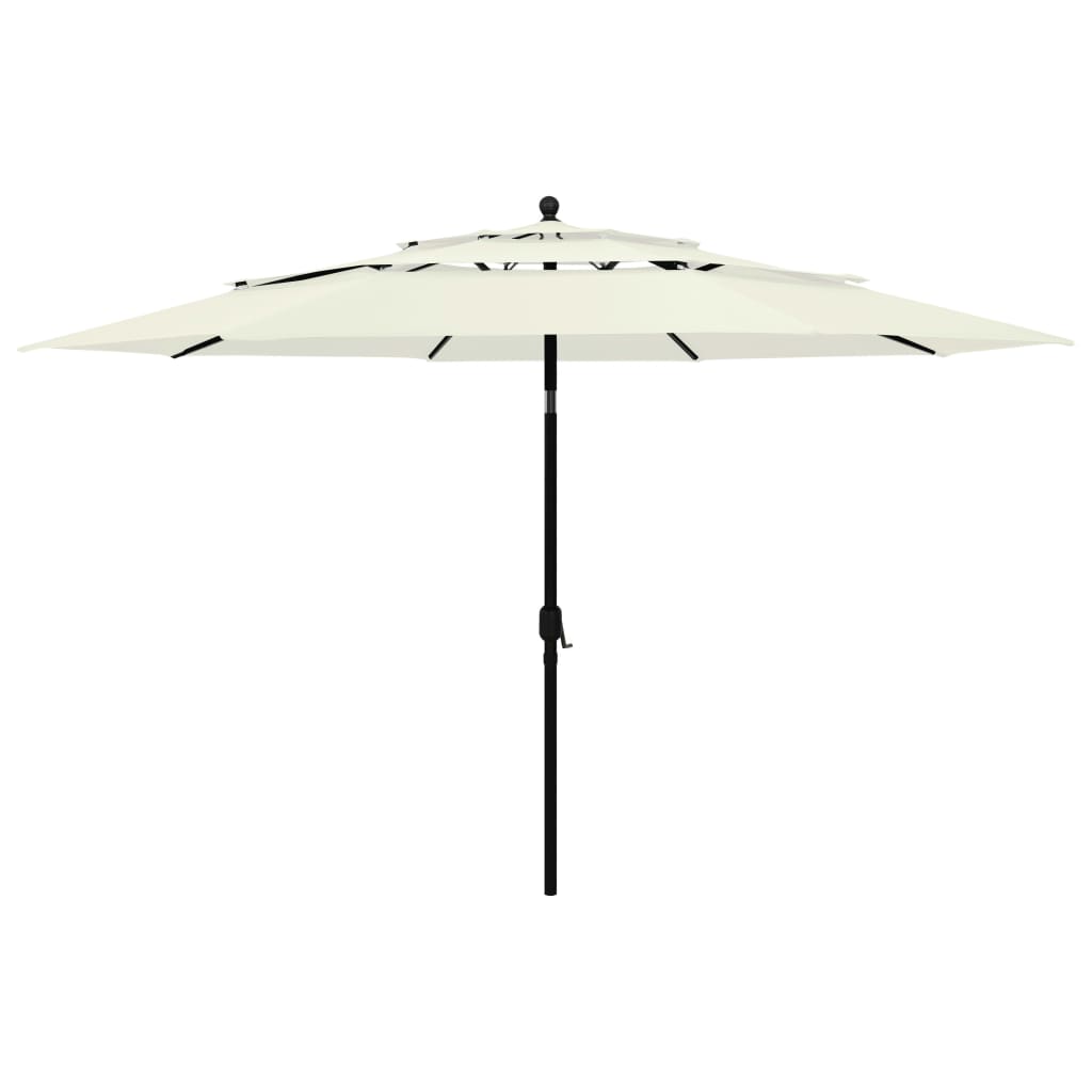 Berkfield 3-Tier Parasol with Aluminium Pole Sand 3.5 m