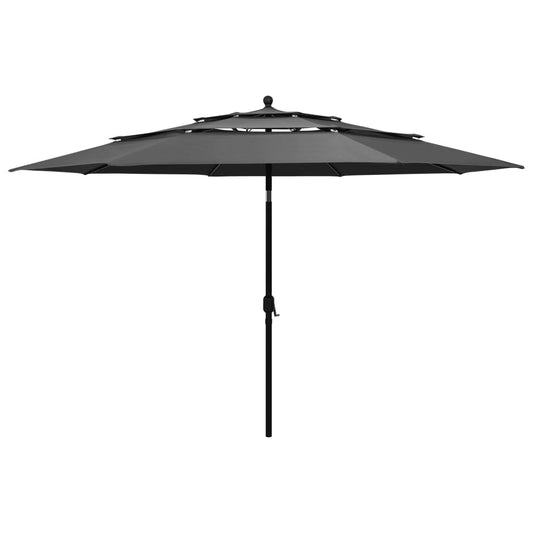 Berkfield 3-Tier Parasol with Aluminium Pole Anthracite 3.5 m