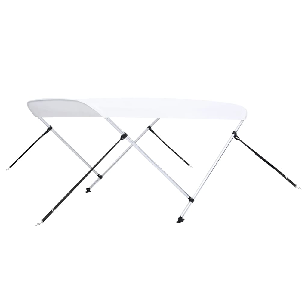 Berkfield 2 Bow Bimini Top White 180x150x110 cm