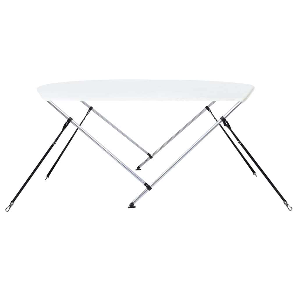 Berkfield 2 Bow Bimini Top White 180x150x110 cm