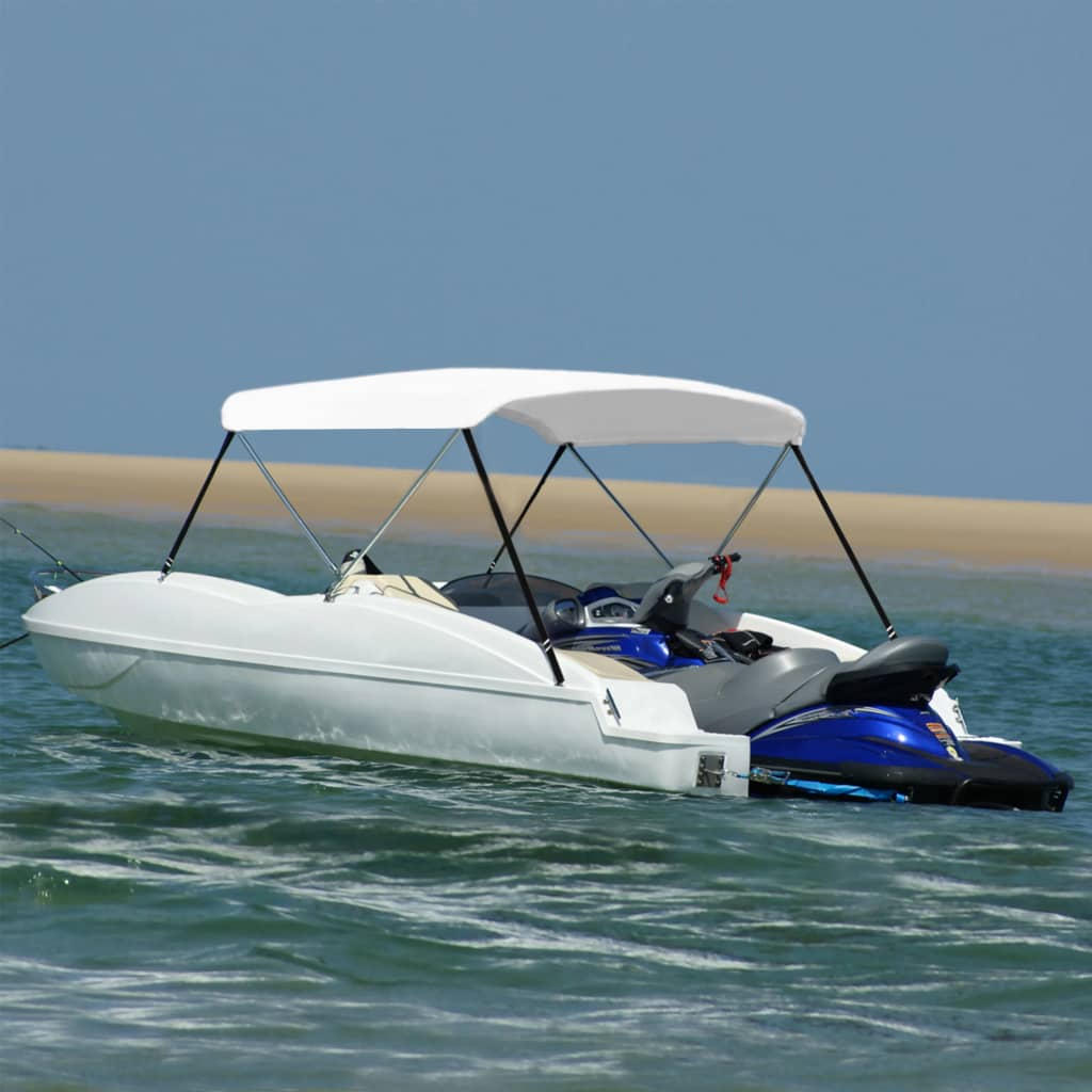 Berkfield 2 Bow Bimini Top White 180x150x110 cm