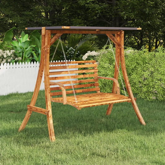 Berkfield Swing Frame with Anthracite Roof Bent Wood with Teak Finish