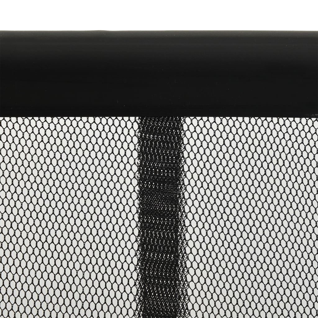 Berkfield Insect Door Screen with 10-Piece Mesh Curtain Black 240x240 cm