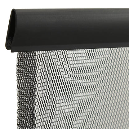 Berkfield Insect Door Screen with 10-Piece Mesh Curtain Black 240x240 cm
