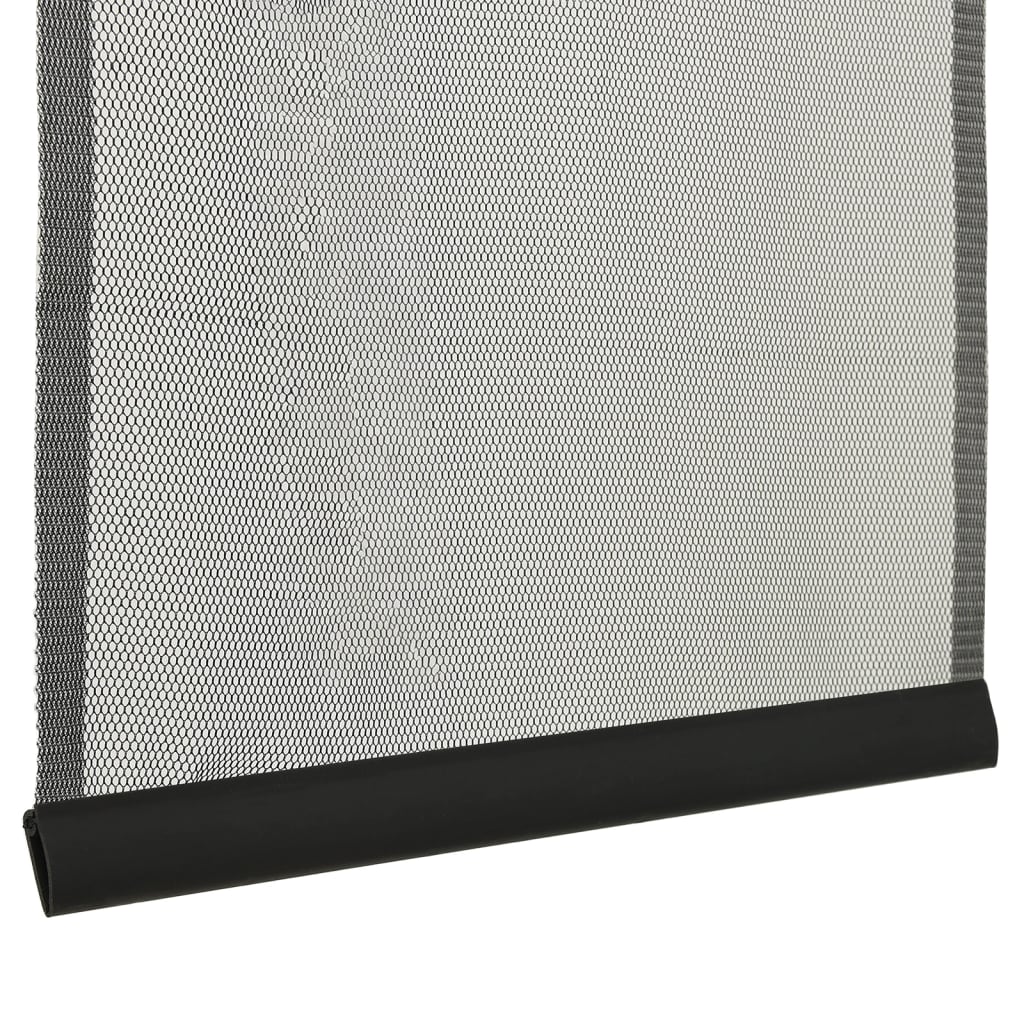 Berkfield Insect Door Screen with 10-Piece Mesh Curtain Black 240x240 cm