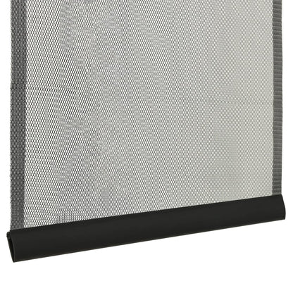 Berkfield Insect Door Screen with 10-Piece Mesh Curtain Black 240x240 cm