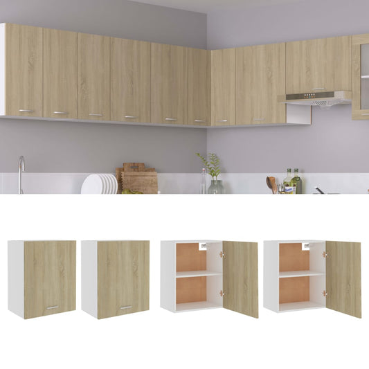 Berkfield Hanging Cabinets 2 pcs Sonoma Oak 50x31x60 cm Engineered Wood
