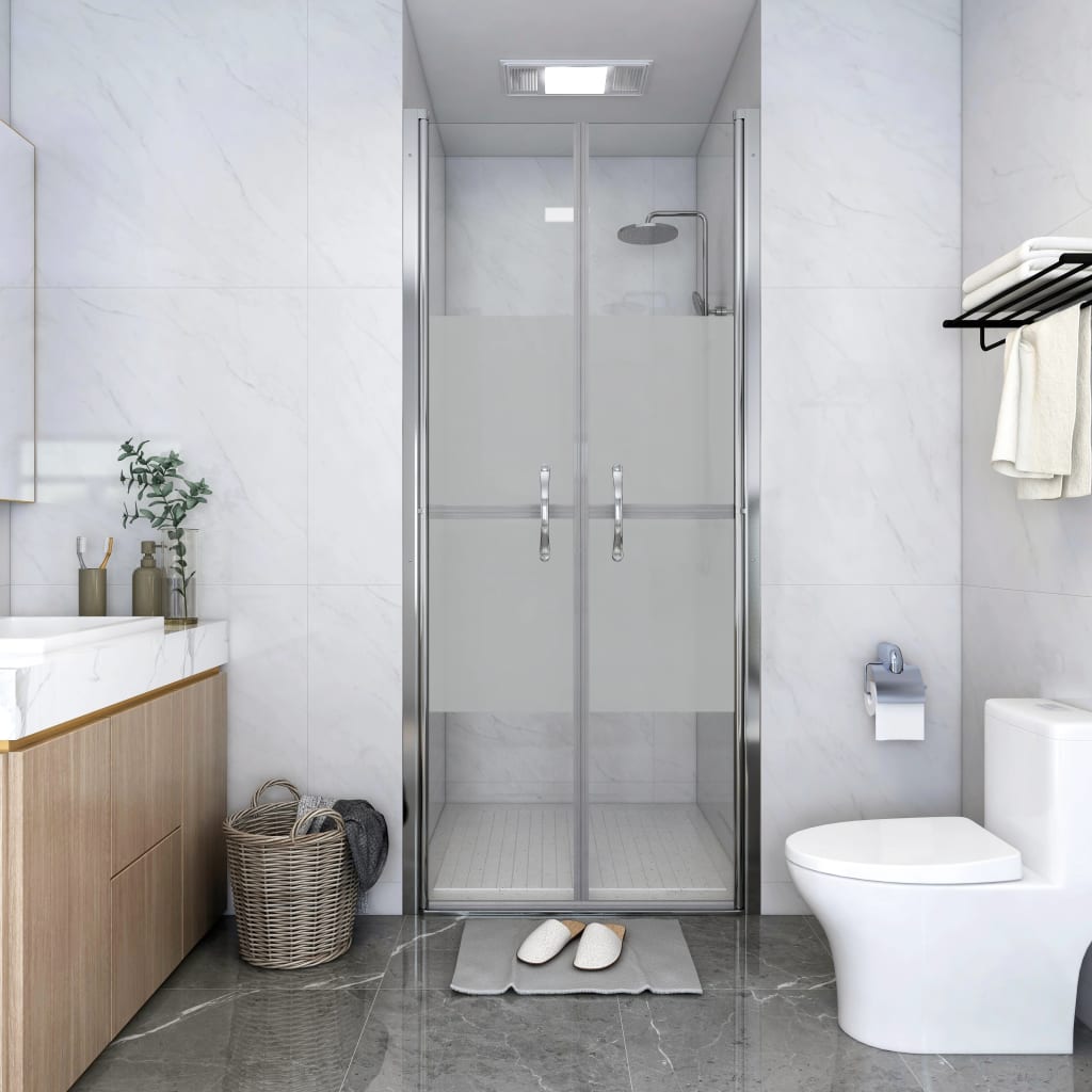Berkfield Shower Door Half Frosted ESG 96x190 cm