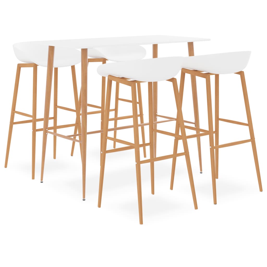 Berkfield 5 Piece Bar Set White