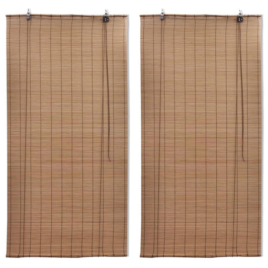 Berkfield Bamboo Roller Blinds 2 pcs 150 x 220 cm Brown