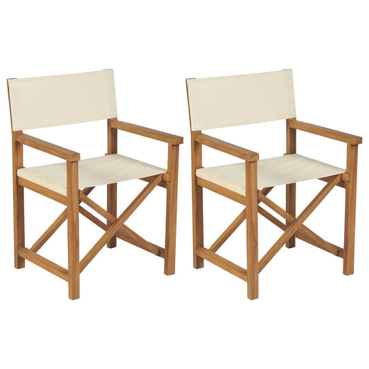 Berkfield Folding Director's Chairs 2 pcs Solid Teak Wood