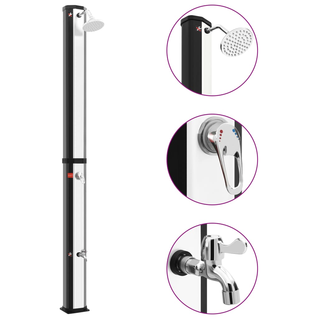 Berkfield Outdoor Solar Shower with Shower Head and Faucet 35 L