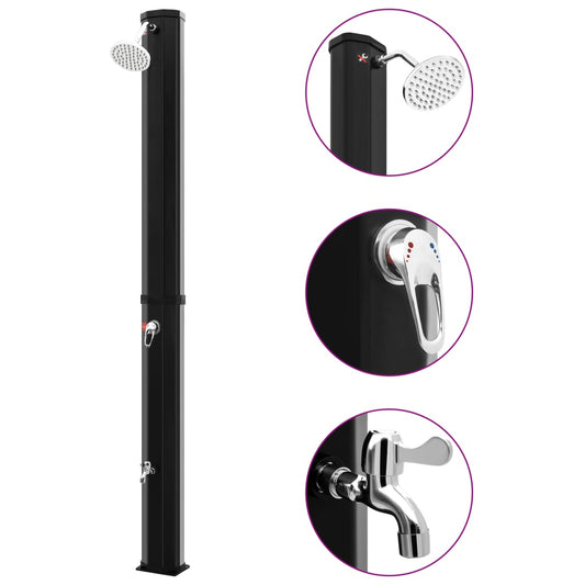 Berkfield Outdoor Solar Shower with Shower Head and Faucet 35 L Black