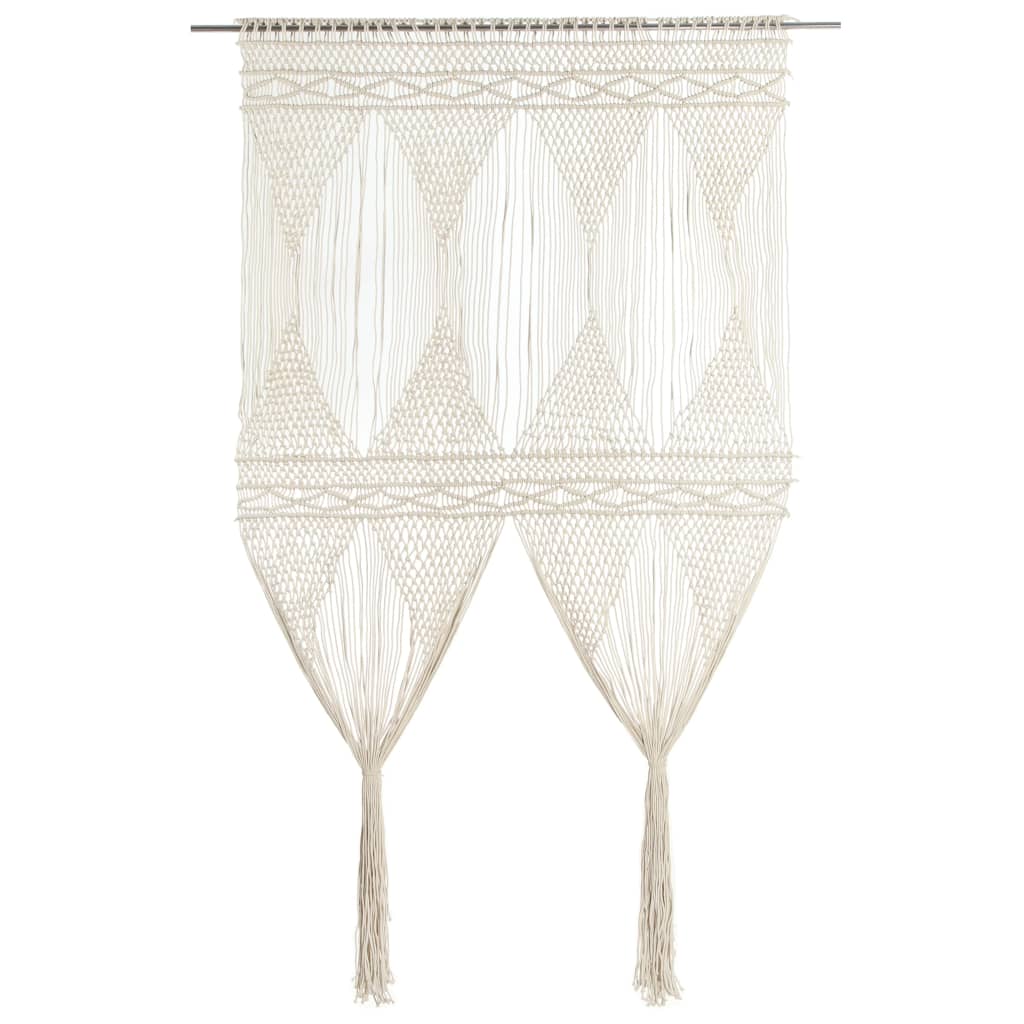 Berkfield Macrame Curtain 140x240 cm Cotton
