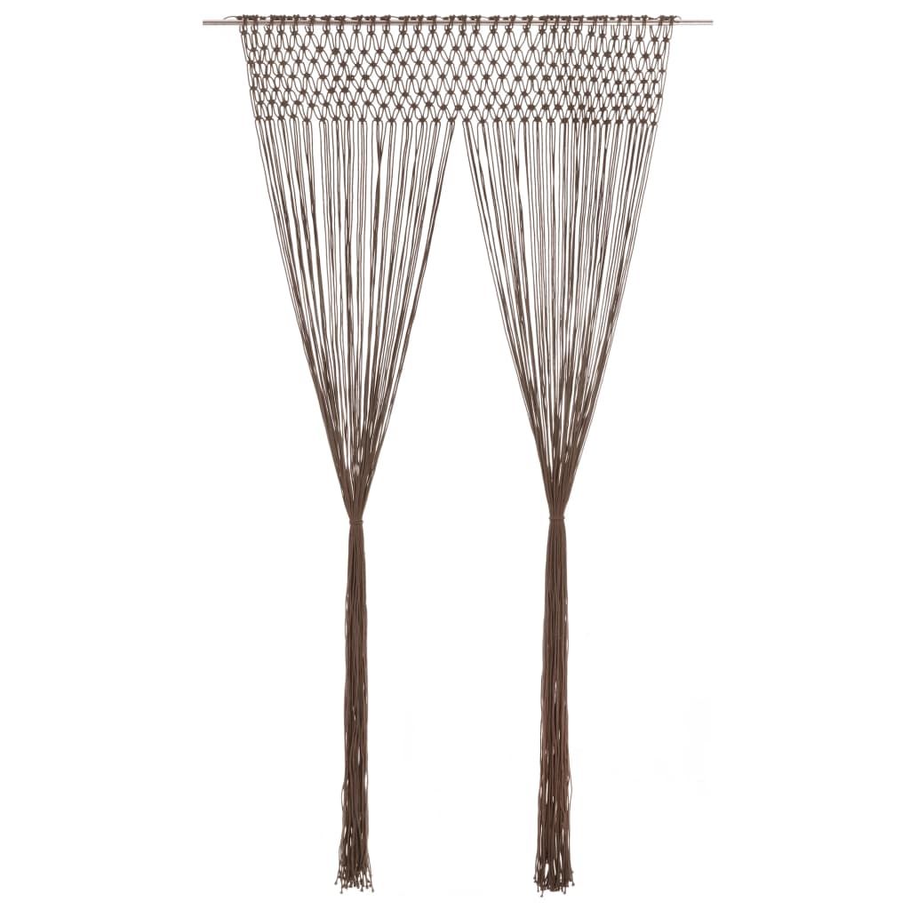 Berkfield Macrame Curtain Taupe 140x240 cm Cotton