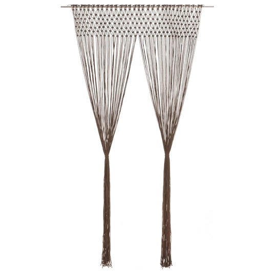 Berkfield Macrame Curtain Taupe 140x240 cm Cotton