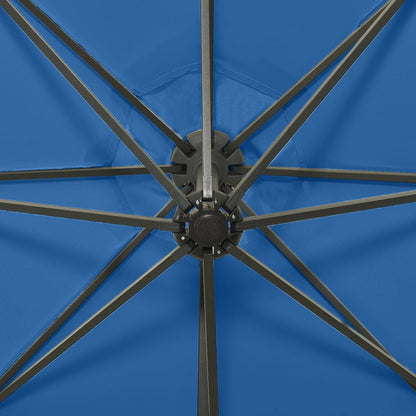 Berkfield Cantilever Umbrella with Pole and LED Lights Azure Blue 300 cm