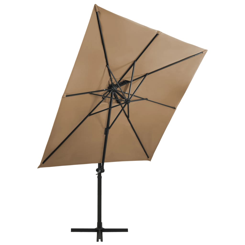Berkfield Cantilever Umbrella with Double Top 250x250 cm Taupe