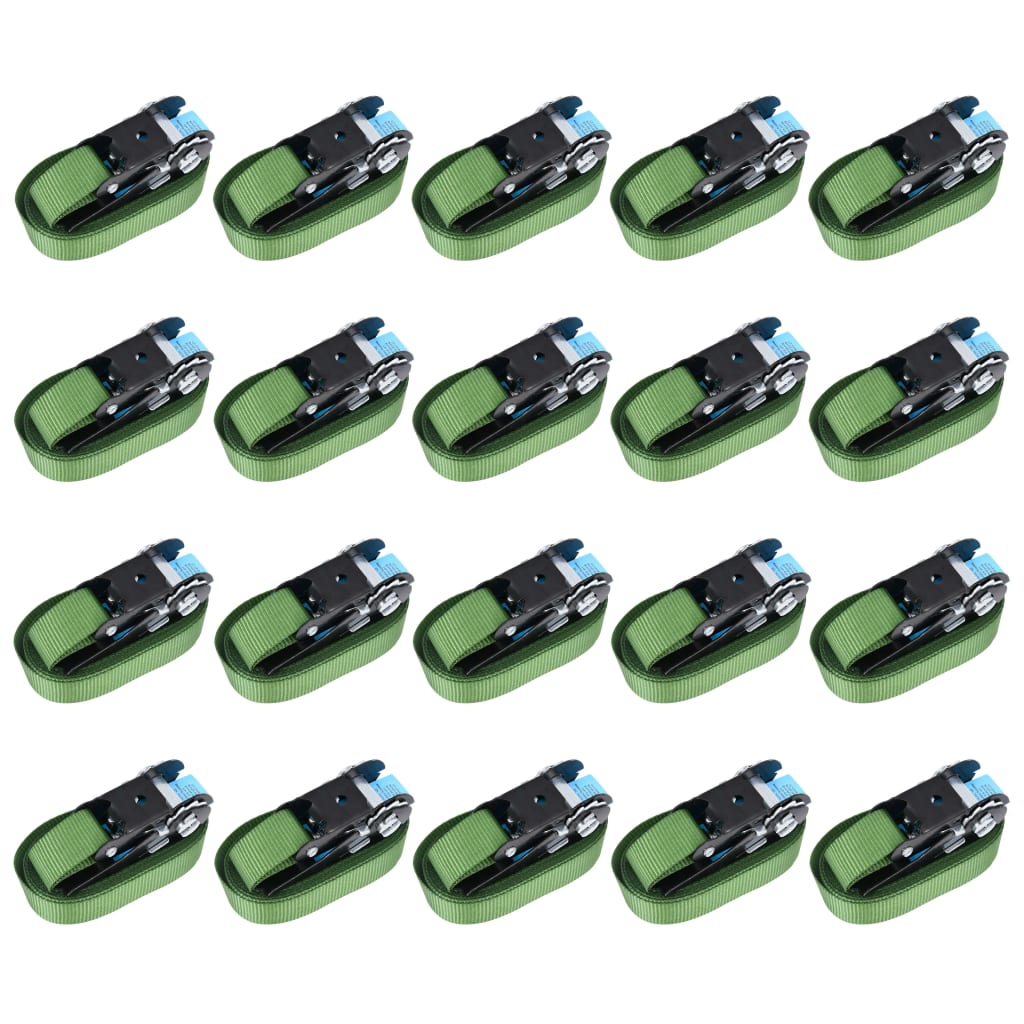 Berkfield Ratchet Tie Down Straps 20 pcs 800 daN 6 m Green