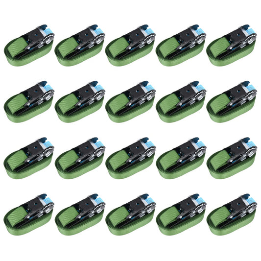Berkfield Ratchet Tie Down Straps 20 pcs 800 daN 6 m Green