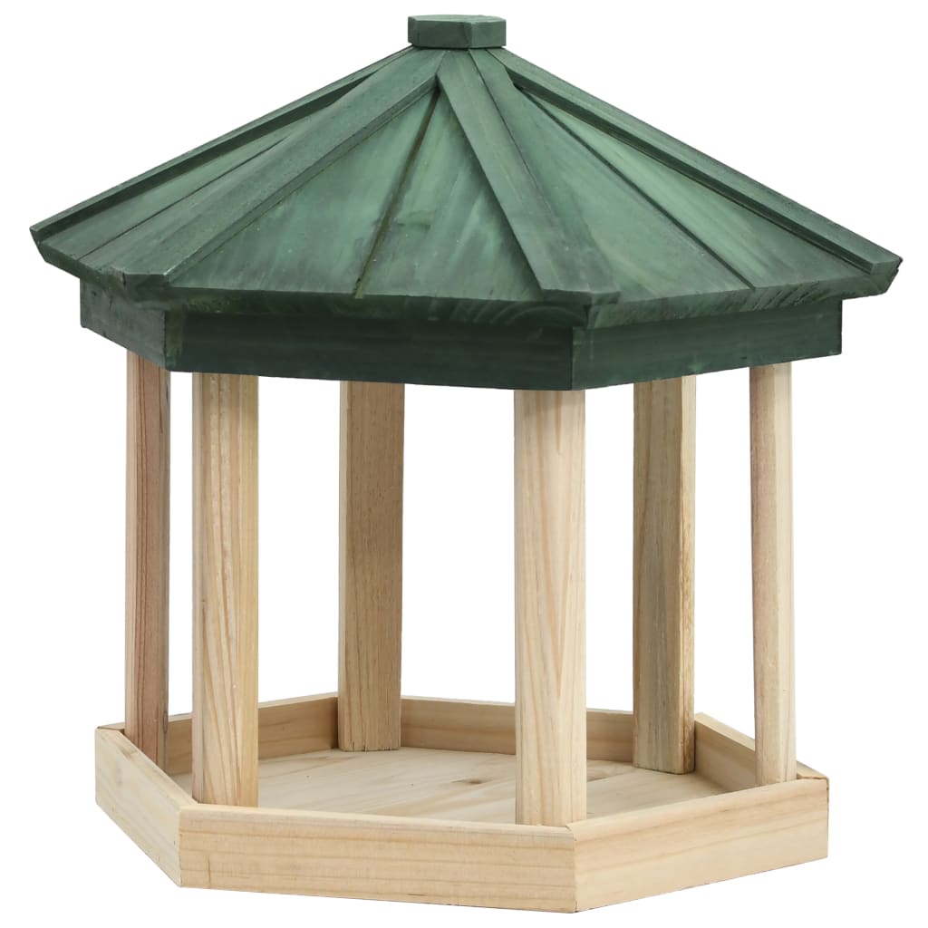 Berkfield Bird Feeder Octagon Solid Firwood 33x30 cm