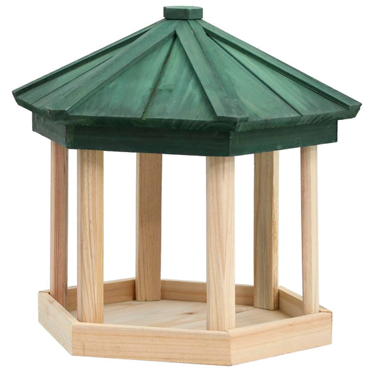 Berkfield Bird Feeder Octagon Solid Firwood 33x30 cm