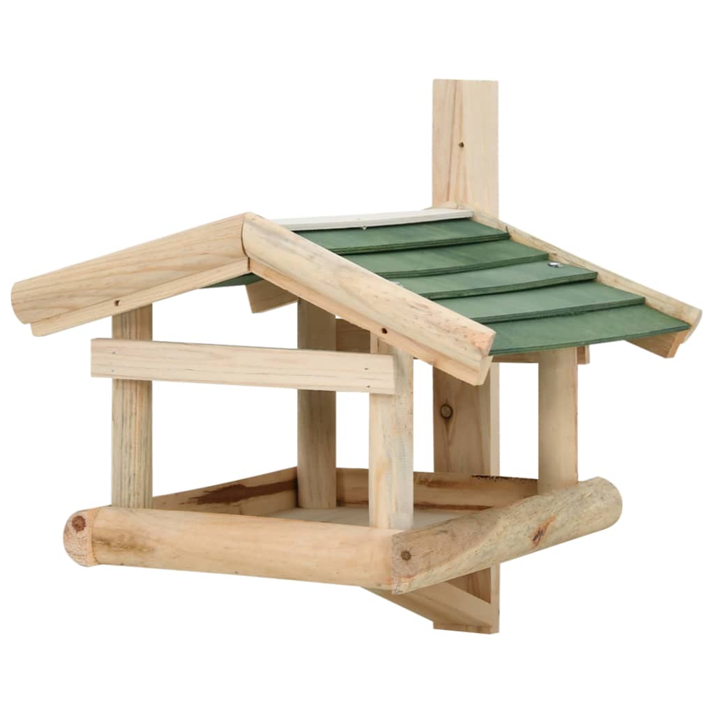 Berkfield Bird Feeder Solid Wood 35x29.5x21 cm
