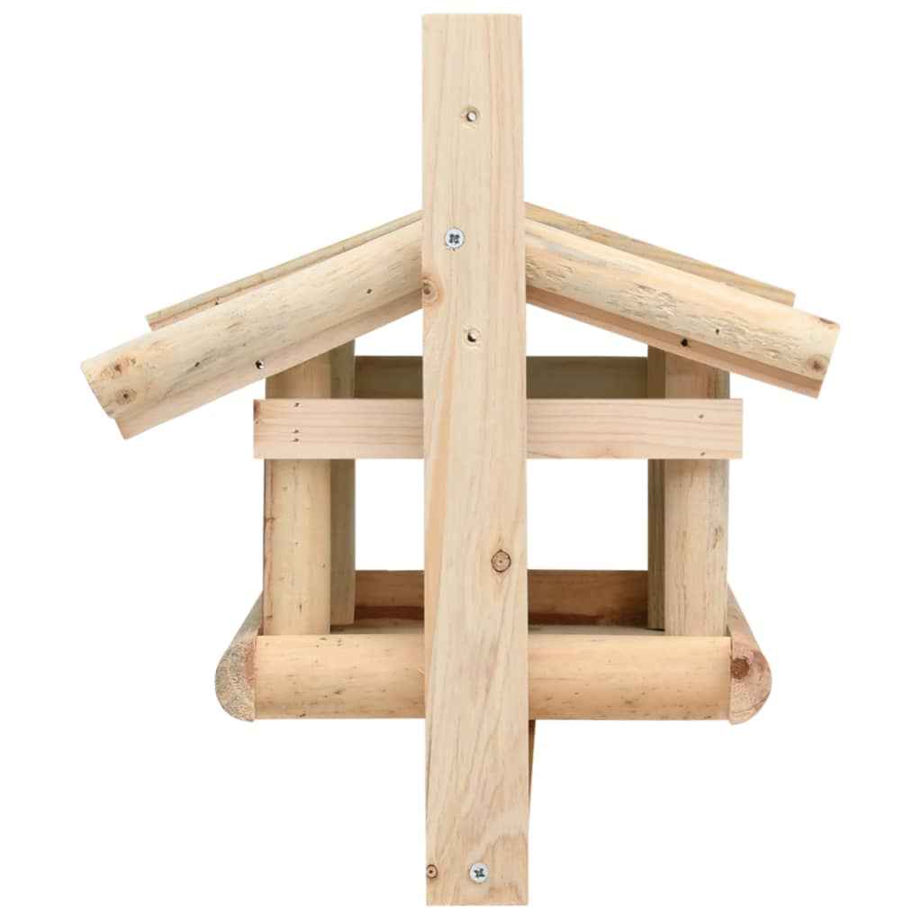 Berkfield Bird Feeder Solid Wood 35x29.5x21 cm