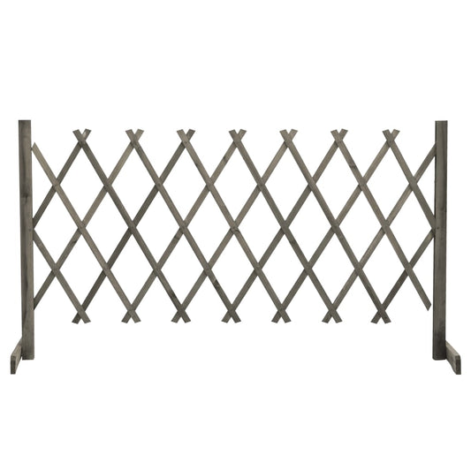 Berkfield Garden Trellis Fence Grey 150x80 cm Solid Firwood