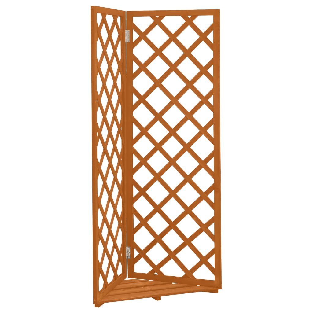 Berkfield Corner Trellis Planter Orange 50x50x145 cm Solid Firwood
