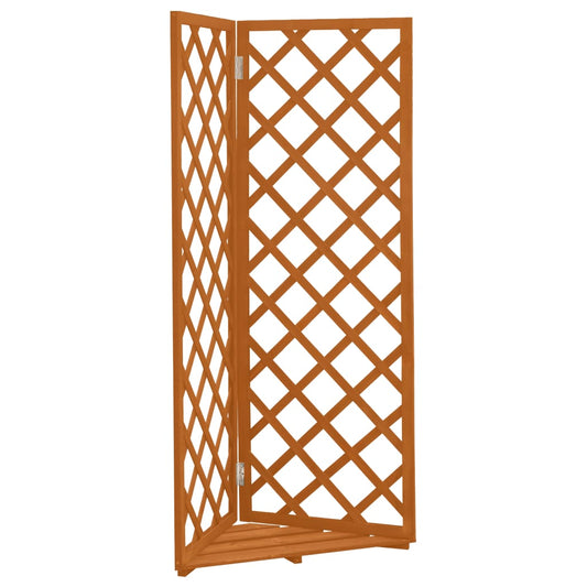 Berkfield Corner Trellis Planter Orange 50x50x145 cm Solid Firwood