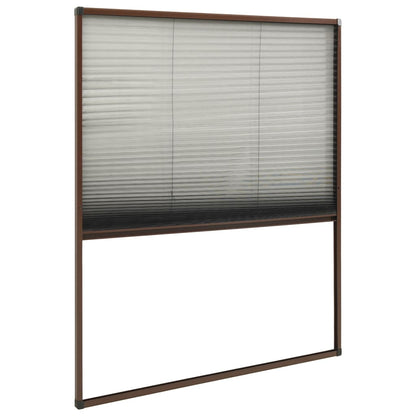 Berkfield Plisse Insect Screen for Windows Aluminium Brown 120x160 cm