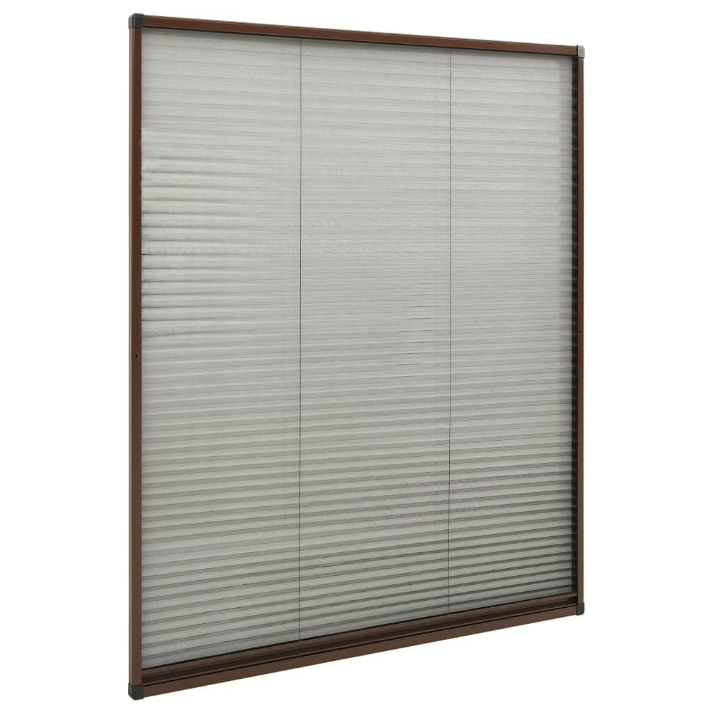 Berkfield Plisse Insect Screen for Windows Aluminium Brown 120x160 cm
