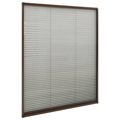 Berkfield Plisse Insect Screen for Windows Aluminium Brown 120x160 cm