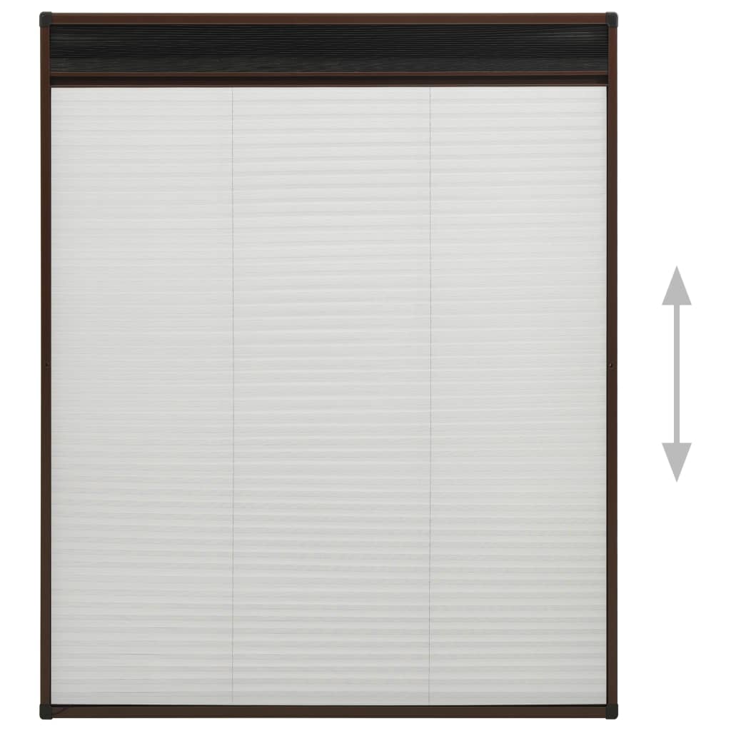 Berkfield Plisse Insect Screen for Windows Aluminium Brown 120x160 cm