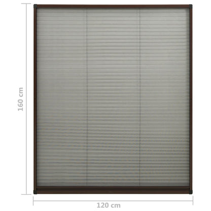 Berkfield Plisse Insect Screen for Windows Aluminium Brown 120x160 cm