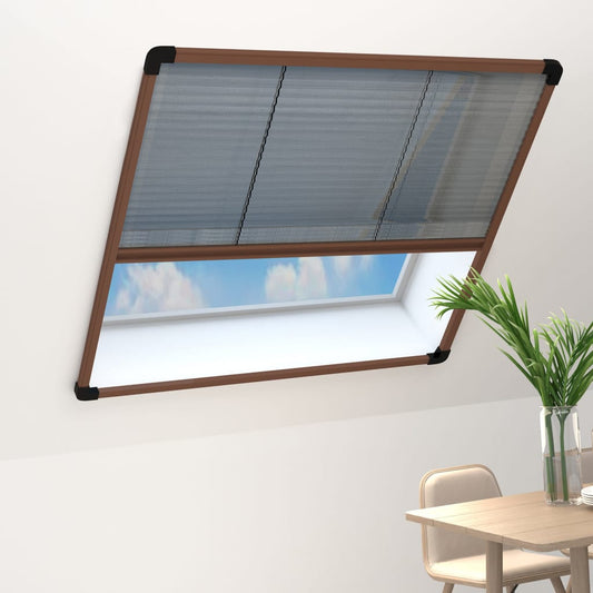 Berkfield Plisse Insect Screen for Windows Aluminium Brown 120x160 cm