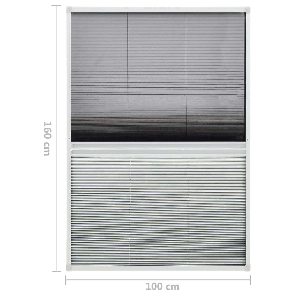 Berkfield Plisse Insect Screen for Windows Aluminium 100x160cm with Shade