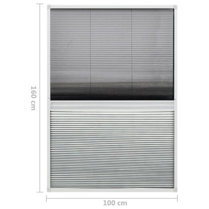 Berkfield Plisse Insect Screen for Windows Aluminium 100x160cm with Shade