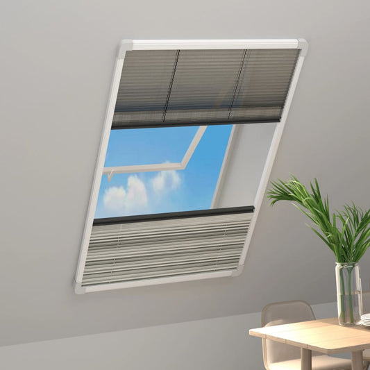 Berkfield Plisse Insect Screen for Windows Aluminium 100x160cm with Shade