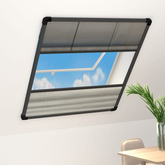Berkfield Plisse Insect Screen for Windows Aluminium 80x100cm with Shade