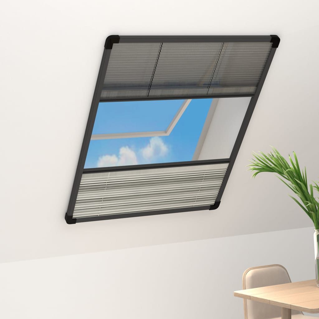 Berkfield Plisse Insect Screen for Windows Aluminium 80x120 cm with Shade