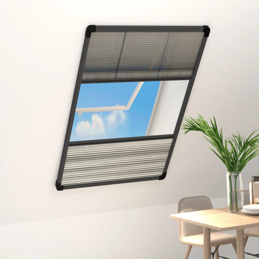 Berkfield Plisse Insect Screen for Windows Aluminium 80x160 cm with Shade